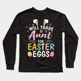 Star Flower Bunny Will Trade Aunt For Easter Eggs Happy Me Long Sleeve T-Shirt